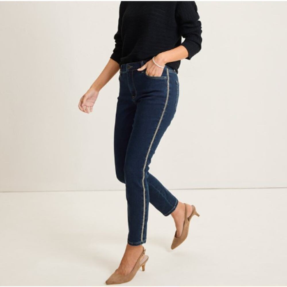 Tommy Bahama Women's Deep Ocean Boracay Indigo Tux High-Rise Ankle Jeans Size 6